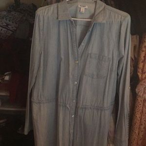 Chambray button front dress.